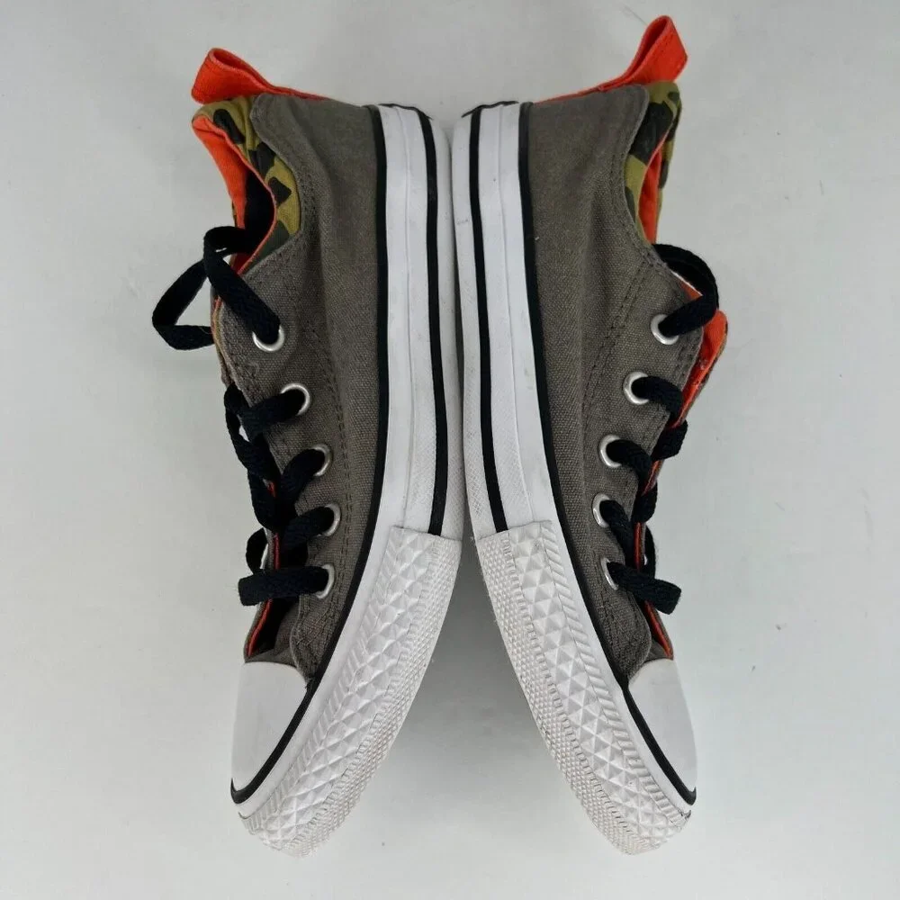 Converse Boys 635471F Gray All Star Mid Low Top Lace Up Size 2 Canvas Shoes